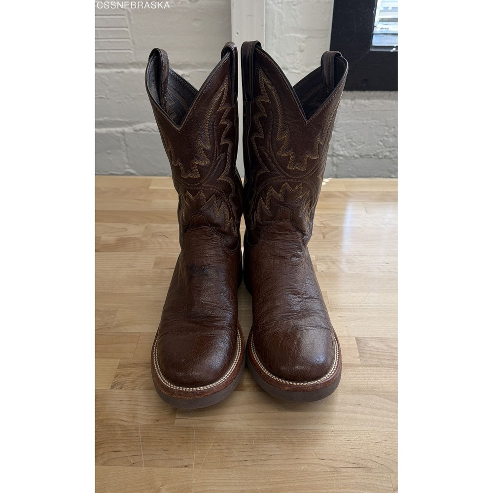Justin 4131 Tekno Crepe Brown Leather Western Cowboy Boots Men's Size 7.5 EE